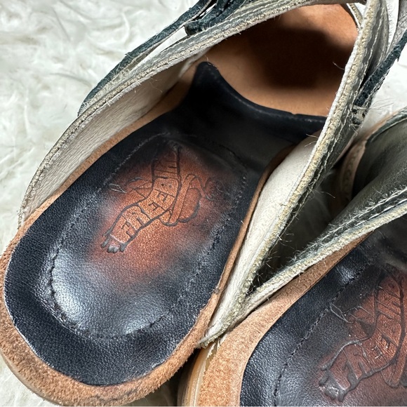 Freebird Caprice Leather Mule Sandal Olive Green Snake Full Grain Leather Sz 6 - Picture 10 of 11